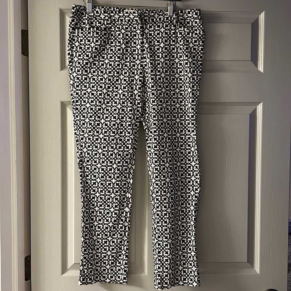 Andrea Jovine Stretch Pant Cropped Geometric Print Women’s 10